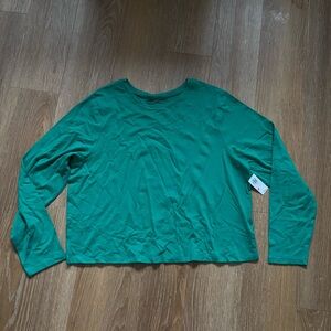Old Navy Long Sleeve Slim Polish Crew Neck T-Shirt in Serpentine Green NWT XXL